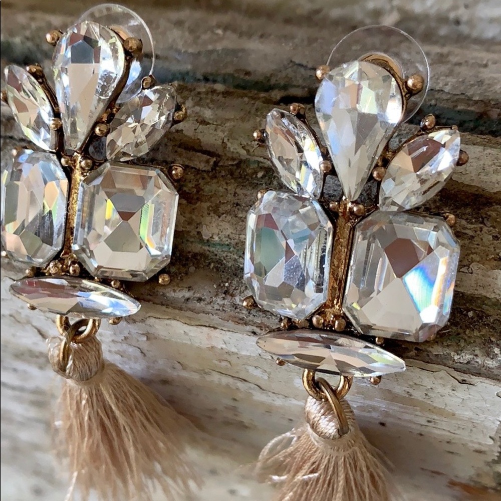 🌹Beautiful Champagne Tassel Earrings🌹 - Picture 4 of 5